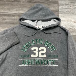 Vintage Y2K‎ Aeropostale Athletic Dept Aero Varsity Gray Mens S Pullover Hoodie